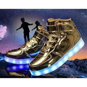 IGxx Metallic Gold LED High Tops EU 41 US 9 Light Up Dance Party Club Sneakers